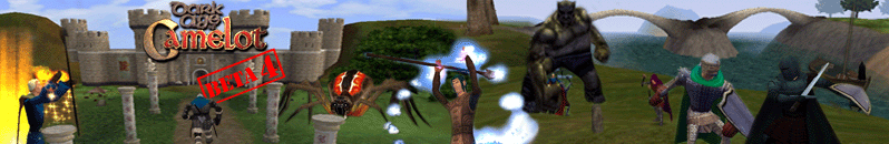 Dark Age of Camelot beta-era community forum banner from around 2001.